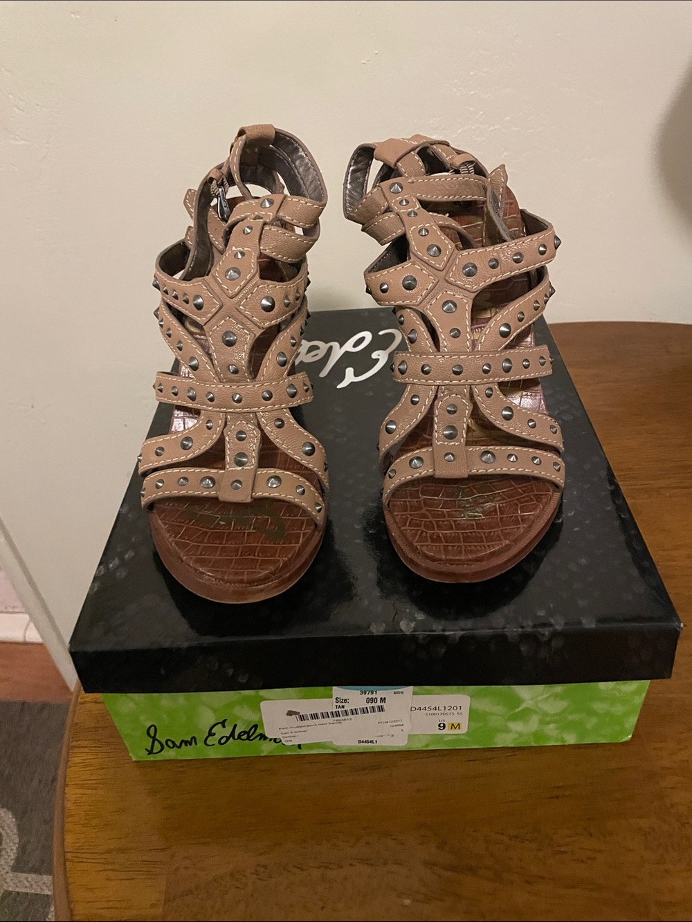 Sam Edelman Taupe Studded Strappy Sandals